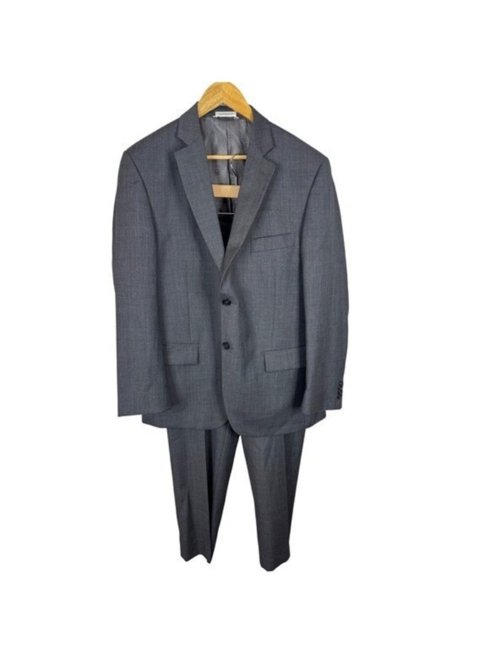 Jhane Barnes Mens 2-Piece Suit 42R Jacket 36X30 Pants Charcoal Gray 100% Wool
